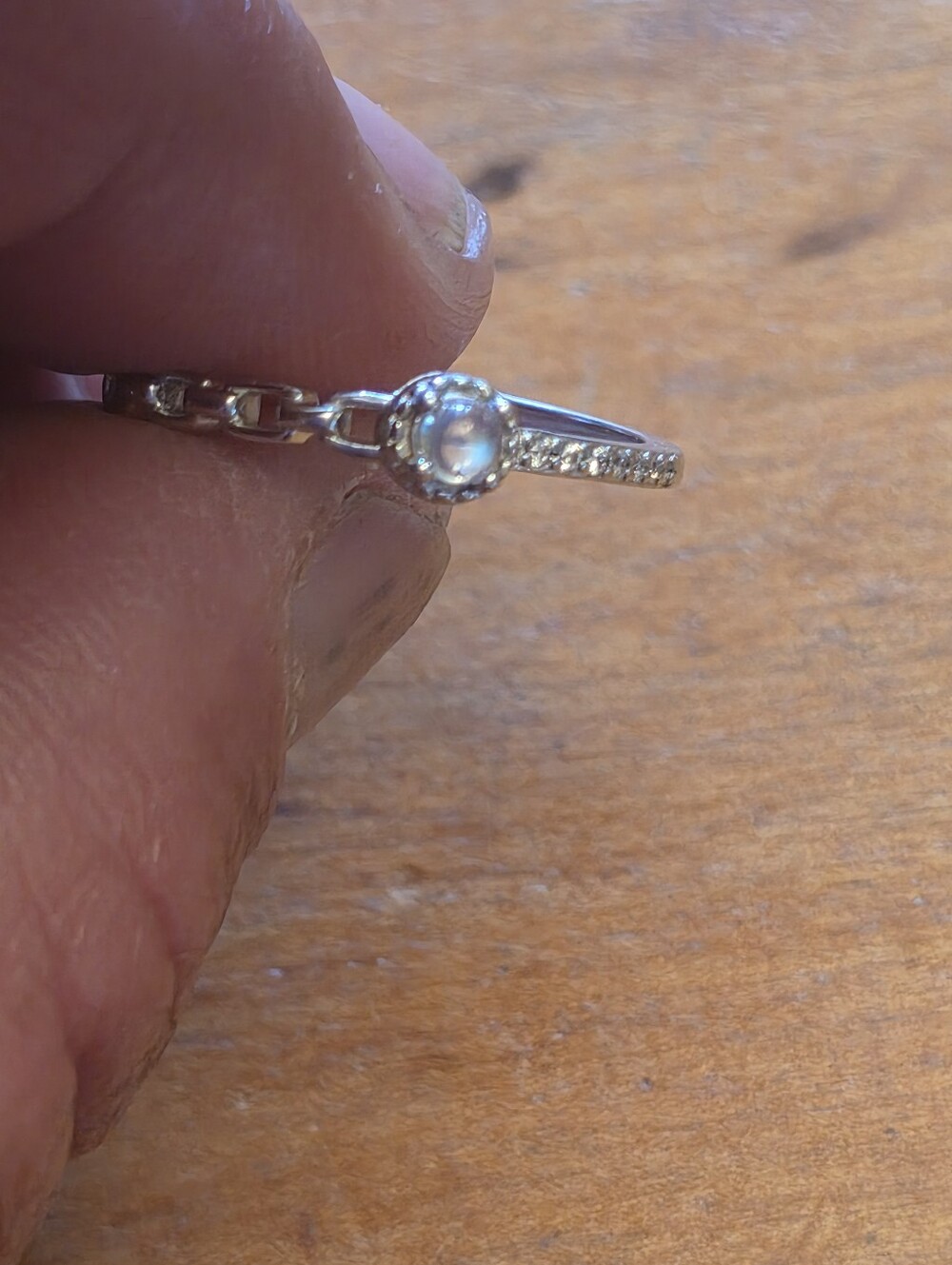 Sterking Silver 925 Adjustable Ring With Clear Stones